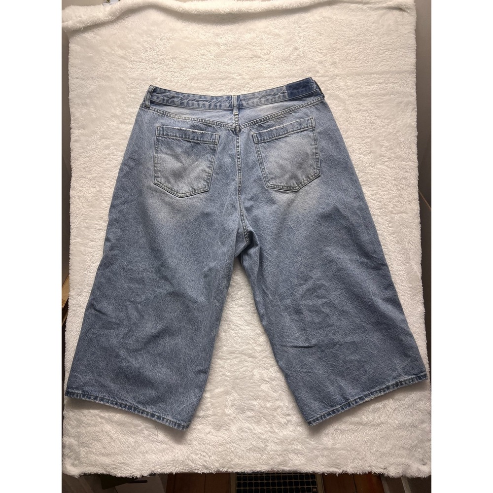 Vintage S.O.N.G. Jeans‎ Shorts Mens 33 Wide Leg Skater Grunge Denim 90s - Picture 11 of 11
